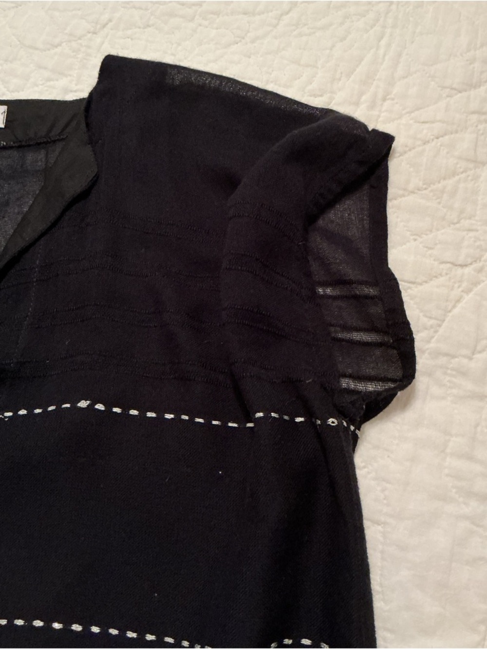 Lemlem Tikuri Tunic Swim Coverup Dress, Black, Silver Thread & Fringe Hem, Small - Picture 5 of 14